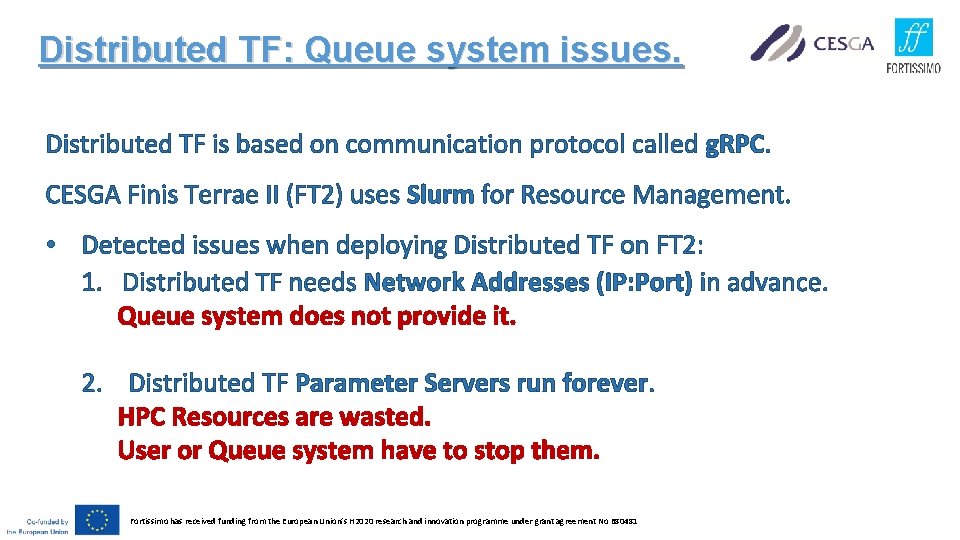 Distributed TF: Queue system issues. Distributed TF is based on communication protocol called g.