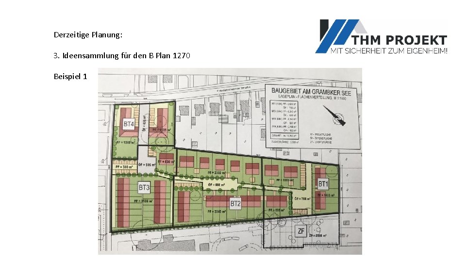 Derzeitige Planung: 3. Ideensammlung für den B Plan 1270 Beispiel 1 