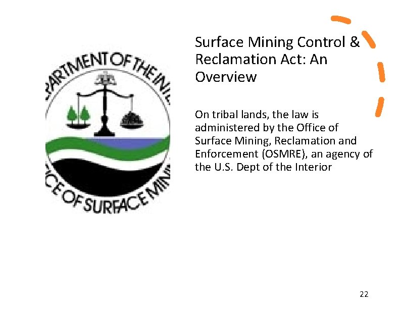 Surface Mining Control & Reclamation Act: An Overview On tribal lands, the law is