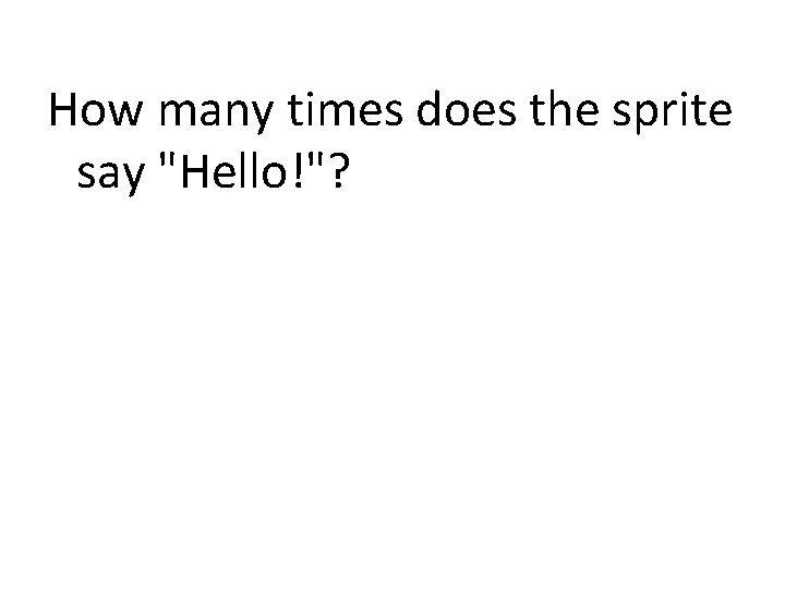 How many times does the sprite say "Hello!"? 