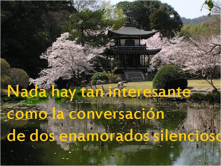 Nada hay tan interesante como la conversación de dos enamorados silencioso 