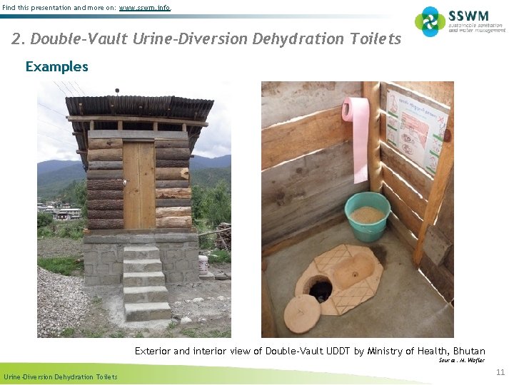 Find this presentation and more on: www. sswm. info. 2. Double-Vault Urine-Diversion Dehydration Toilets