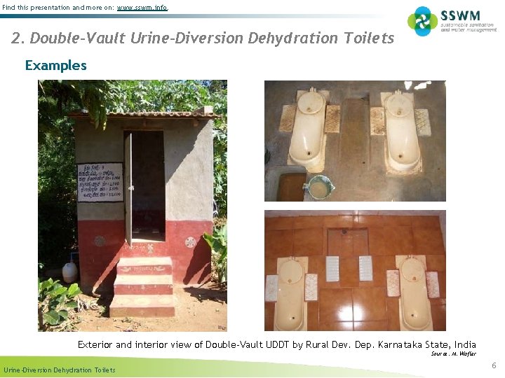 Find this presentation and more on: www. sswm. info. 2. Double-Vault Urine-Diversion Dehydration Toilets