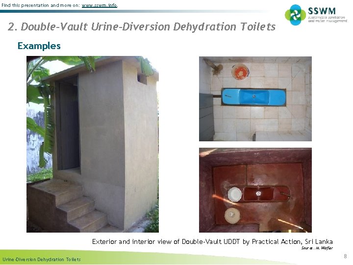 Find this presentation and more on: www. sswm. info. 2. Double-Vault Urine-Diversion Dehydration Toilets