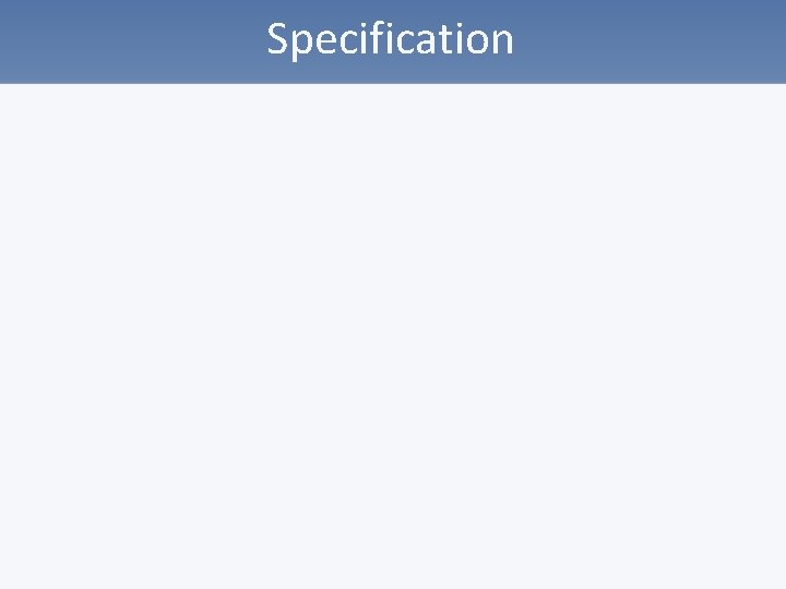 Specification 