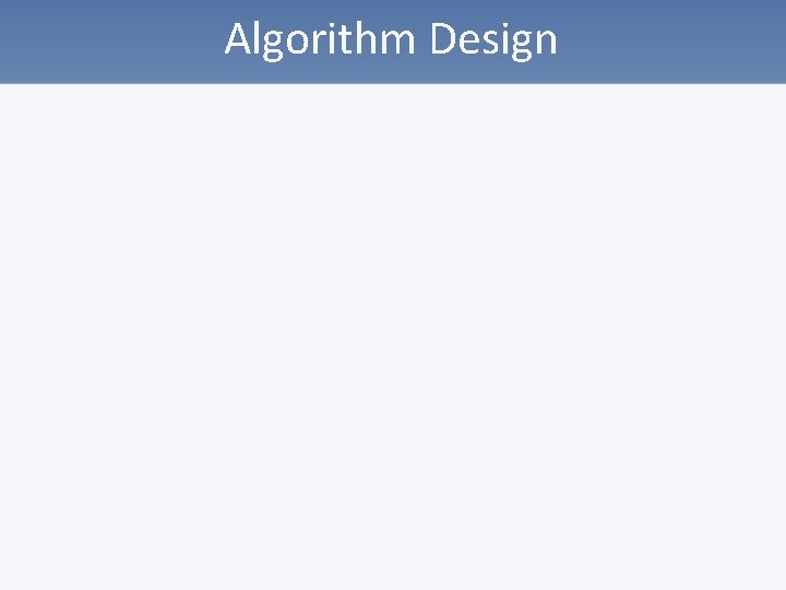 Algorithm Design 