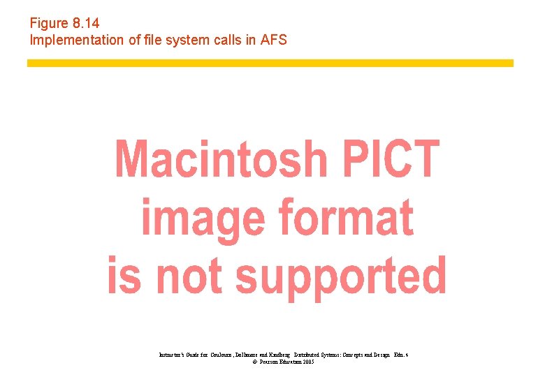 Figure 8. 14 Implementation of file system calls in AFS Instructor’s Guide for Coulouris,