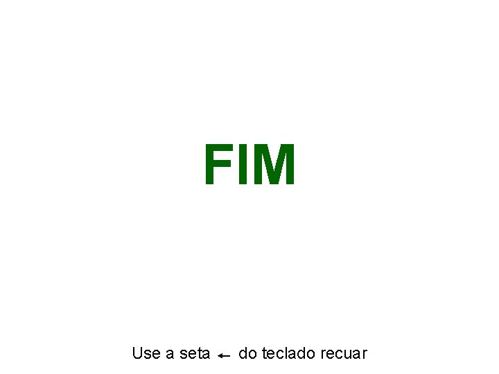 FIM Use a seta do teclado recuar 