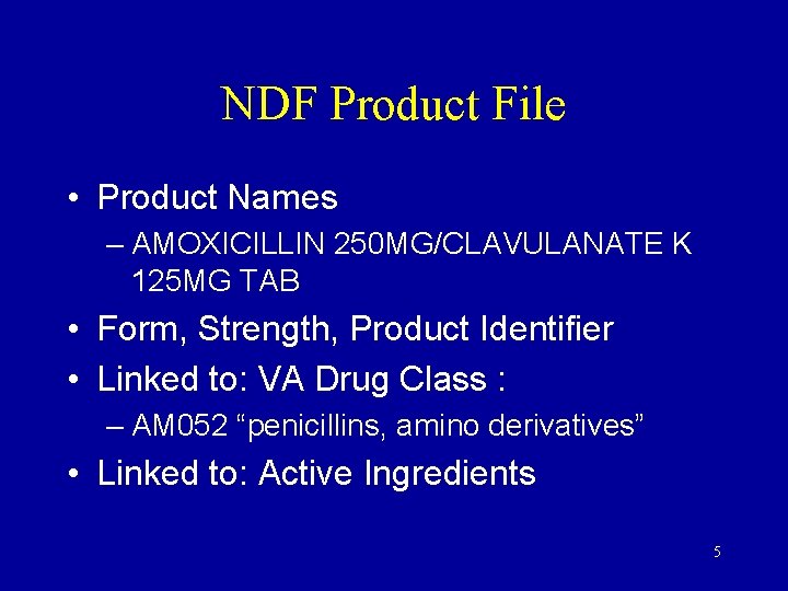 NDF Product File • Product Names – AMOXICILLIN 250 MG/CLAVULANATE K 125 MG TAB