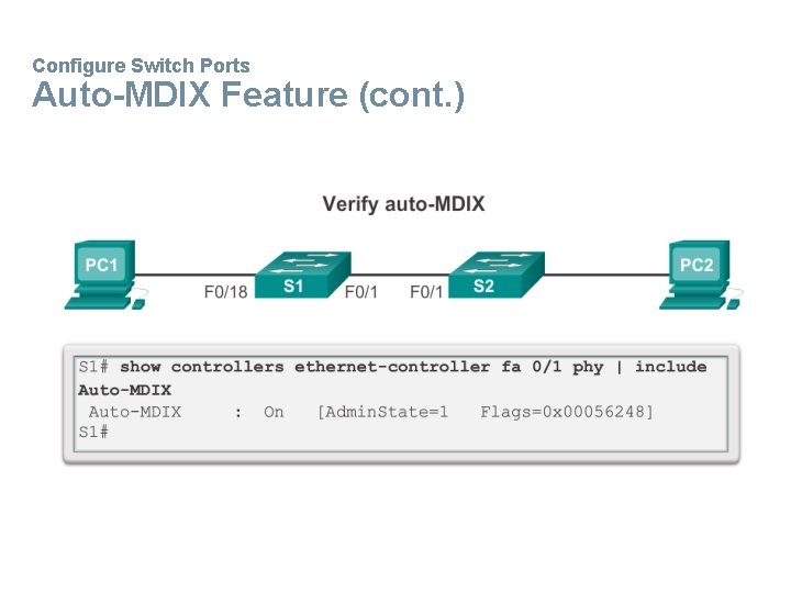 Configure Switch Ports Auto-MDIX Feature (cont. ) 