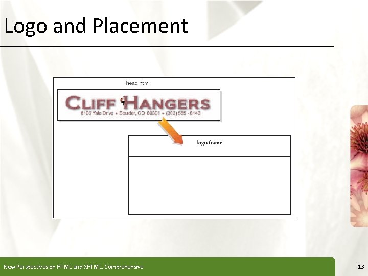 Logo and Placement New Perspectives on HTML and XHTML, Comprehensive XP 13 
