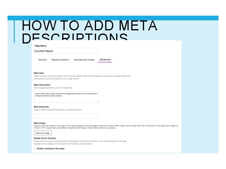 HOW TO ADD META DESCRIPTIONS 