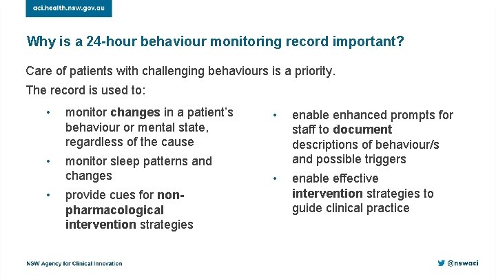 Why is a 24 -hour behaviour monitoring record important? Care of patients with challenging
