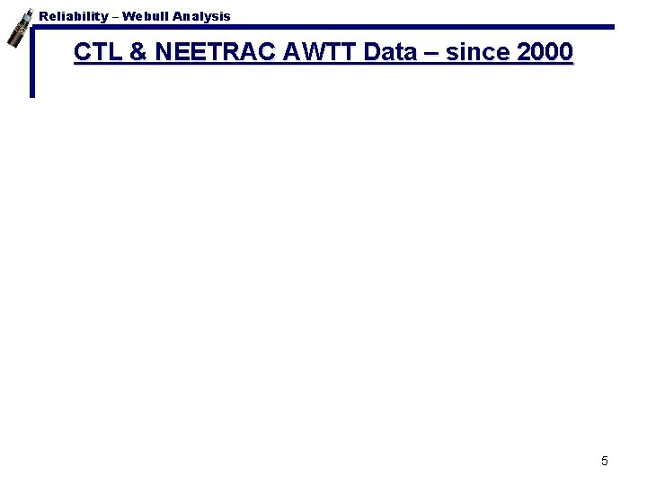 Reliability – Webull Analysis CTL & NEETRAC AWTT Data – since 2000 5 