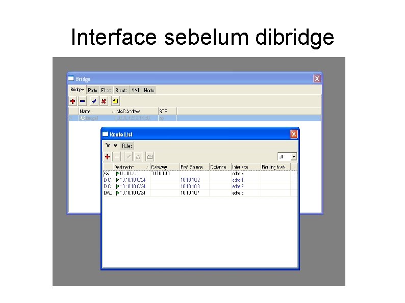 Interface sebelum dibridge 