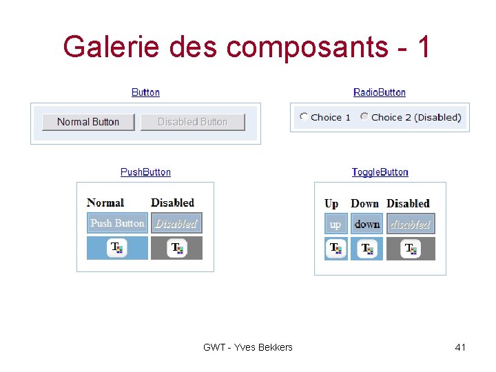 Galerie des composants - 1 GWT - Yves Bekkers 41 