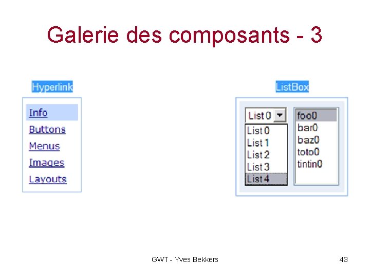 Galerie des composants - 3 GWT - Yves Bekkers 43 