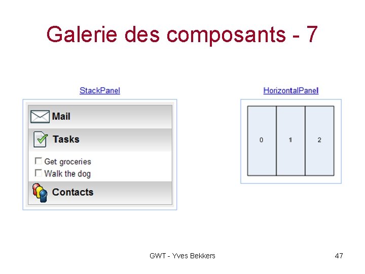 Galerie des composants - 7 GWT - Yves Bekkers 47 