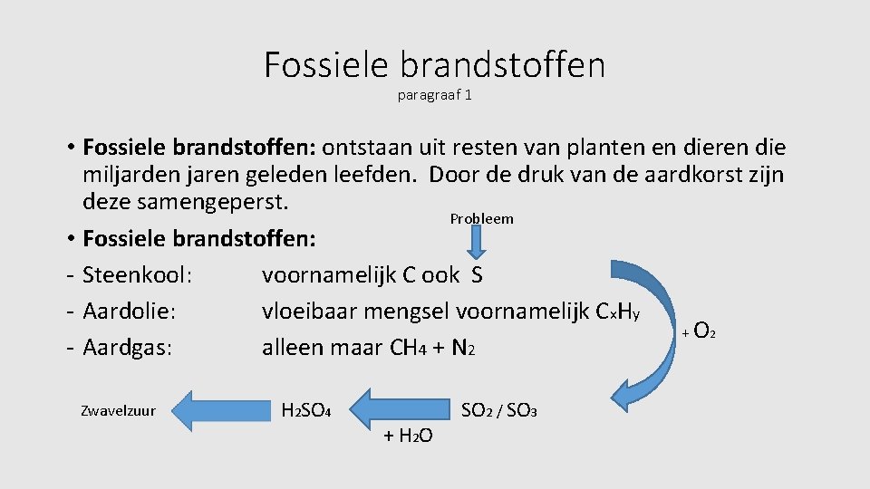 Fossiele brandstoffen paragraaf 1 • Fossiele brandstoffen: ontstaan uit resten van planten en dieren