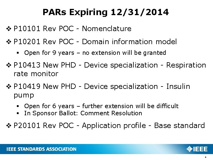 PARs Expiring 12/31/2014 v P 10101 Rev POC - Nomenclature v P 10201 Rev