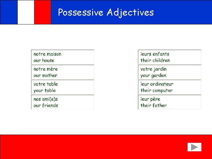 Possessive Adjectives CORRECTION 