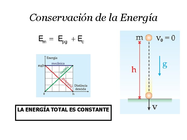 Conservación de la Energía LA ENERGÍA TOTAL ES CONSTANTE 
