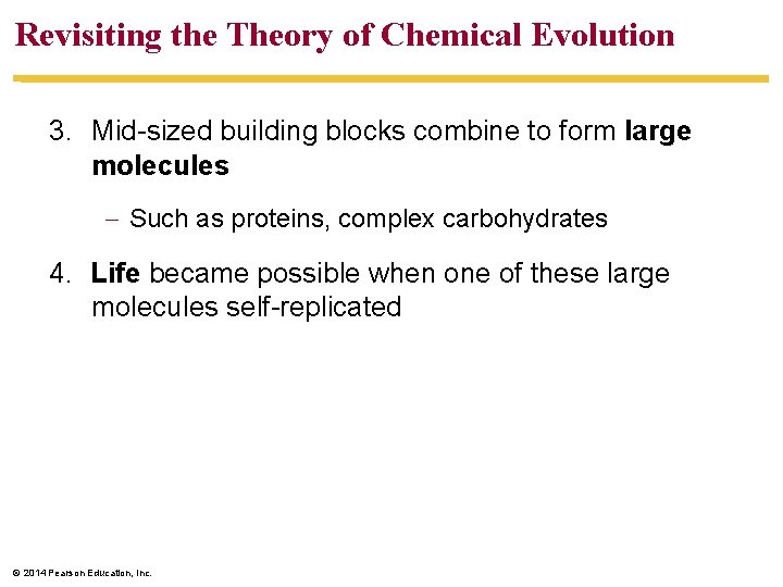 Revisiting the Theory of Chemical Evolution 3. Mid-sized building blocks combine to form large