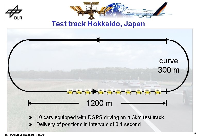 Test track Hokkaido, Japan curve 300 m 1200 m » 10 cars equipped with
