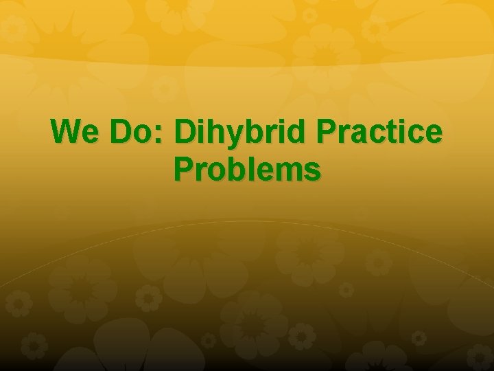 We Do: Dihybrid Practice Problems 