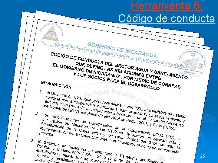 Herramienta 6: Código de conducta 25 