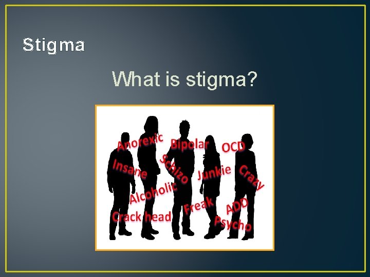 Stigma What is stigma? 