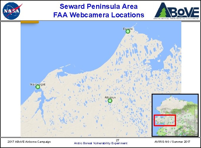 Seward Peninsula Area FAA Webcamera Locations 2017 ABo. VE Airborne Campaign 27 Arctic Boreal