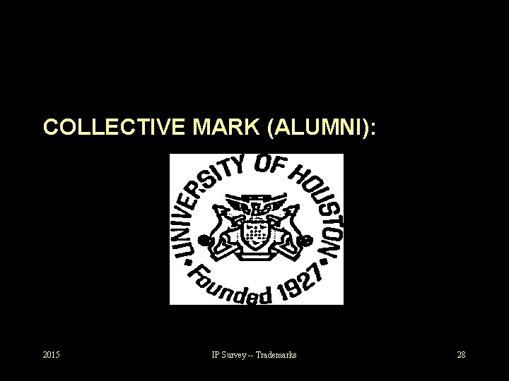 COLLECTIVE MARK (ALUMNI): 2015 IP Survey -- Trademarks 28 