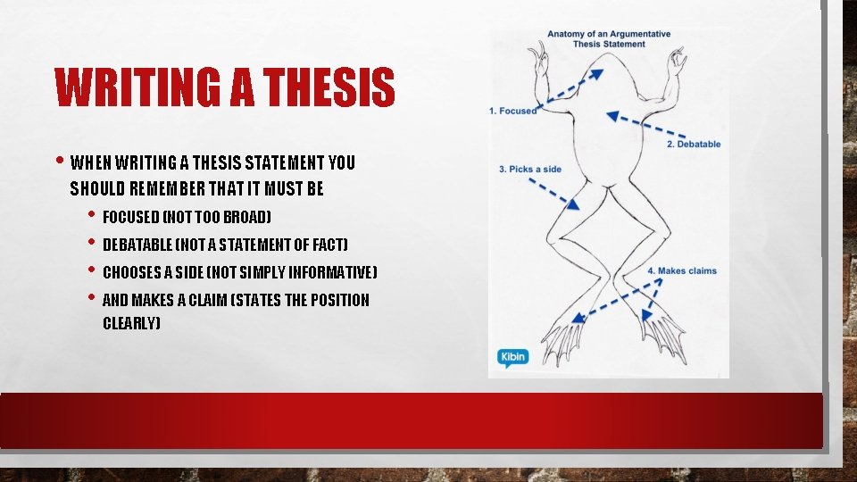 WRITING A THESIS • WHEN WRITING A THESIS STATEMENT YOU SHOULD REMEMBER THAT IT WRITING A THESIS • WHEN WRITING A THESIS STATEMENT YOU SHOULD REMEMBER THAT IT
