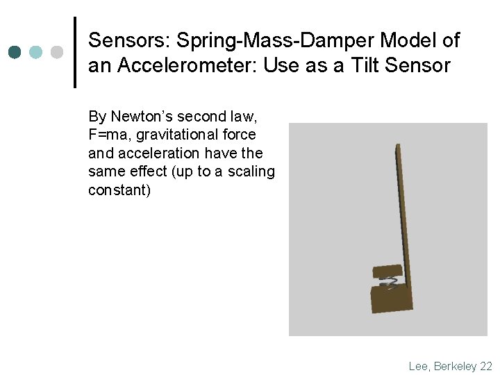 Sensors: Spring-Mass-Damper Model of an Accelerometer: Use as a Tilt Sensor By Newton’s second
