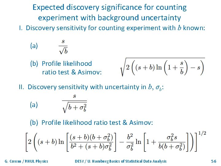 Expected discovery significance for counting experiment with background uncertainty I. Discovery sensitivity for counting