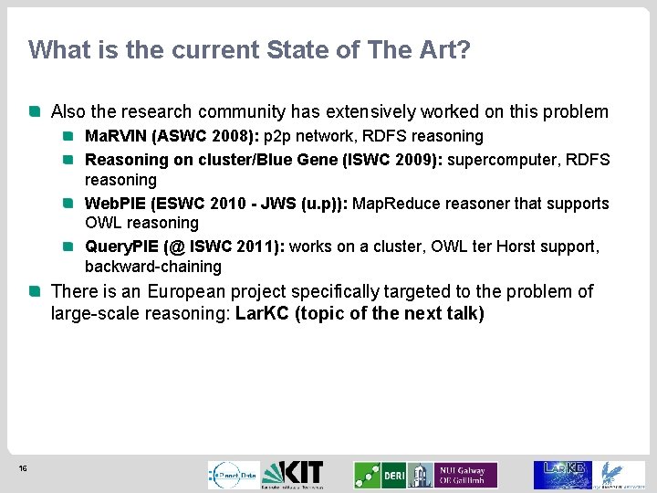 What is the current State of The Art? Also the research community has extensively