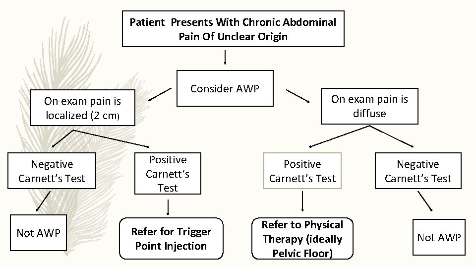Patient Presents With Chronic Abdominal Pain Of Unclear Origin Consider AWP On exam pain Patient Presents With Chronic Abdominal Pain Of Unclear Origin Consider AWP On exam pain