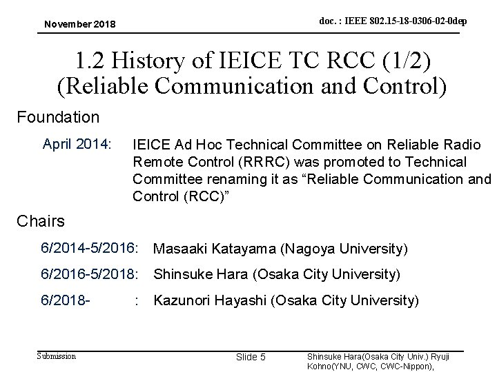doc. : IEEE 802. 15 -18 -0306 -02 -0 dep November 2018 1. 2