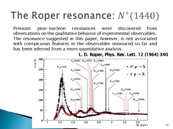 Previous pion-nucleon resonances were discovered from observations on the qualitative behavior of experimental observables.