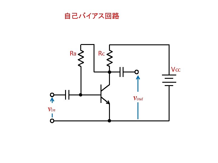 自己バイアス回路 RB RC VCC vout vin 