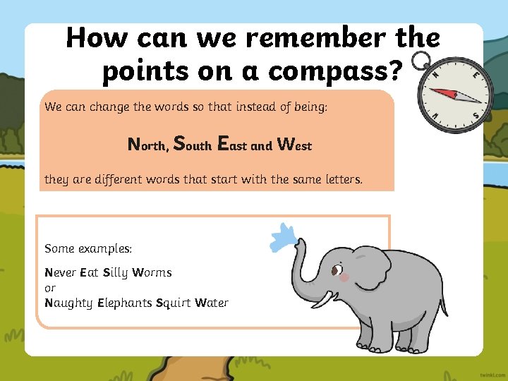 How can we remember the points on a compass? We can change the words