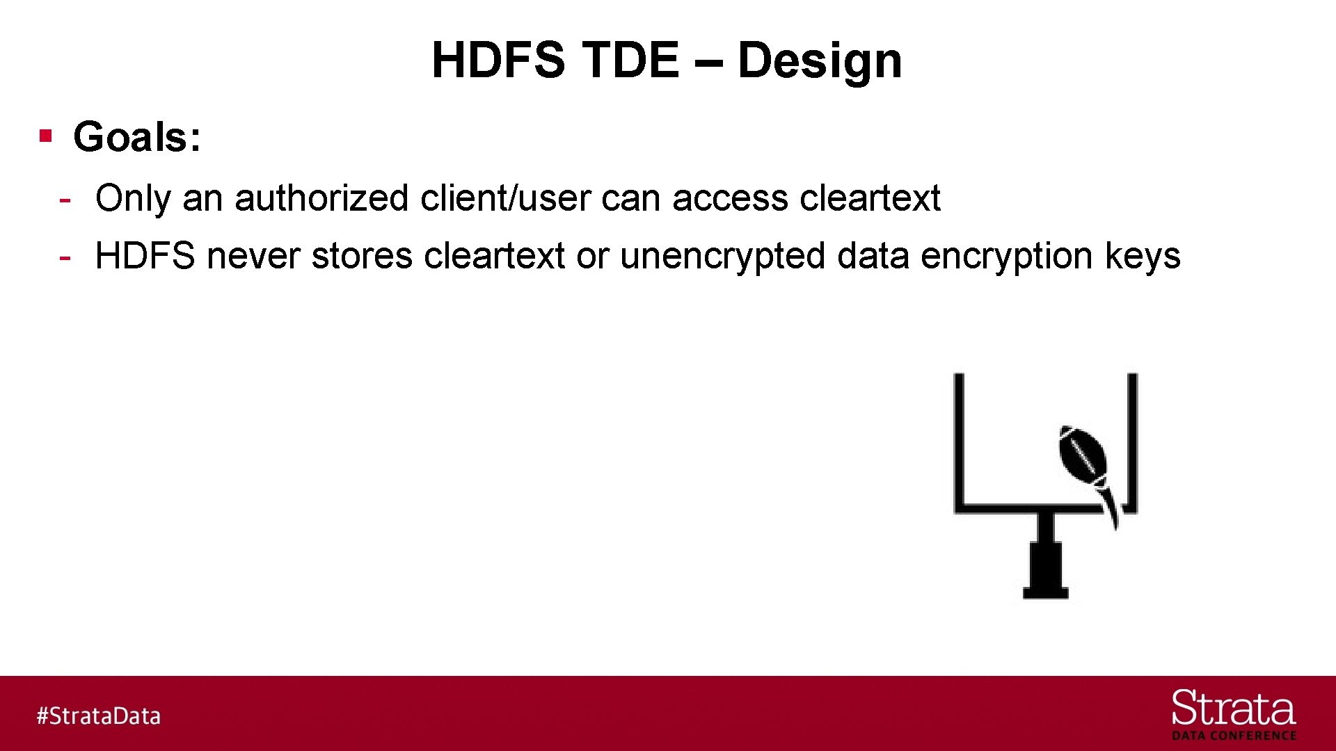 HDFS TDE – Design § Goals: - Only an authorized client/user can access cleartext