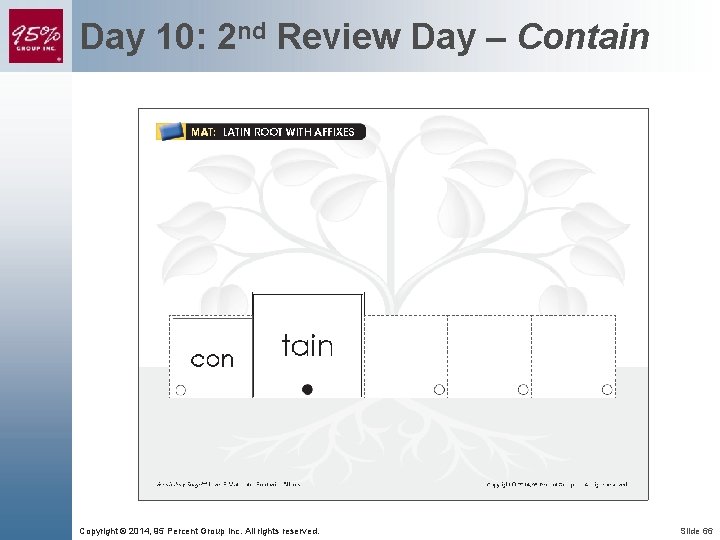 Day 10: 2 nd Review Day – Contain Copyright © 2014, 95 Percent Group