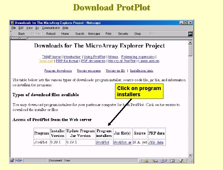 Download Prot. Plot Click on program installers 