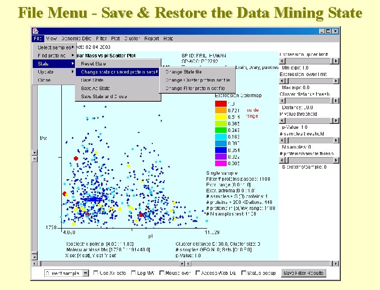 File Menu - Save & Restore the Data Mining State 
