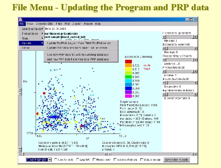 File Menu - Updating the Program and PRP data 