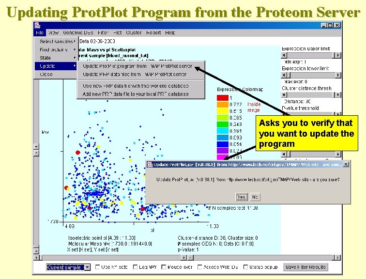 Updating Prot. Plot Program from the Proteom Server Asks you to verify that you