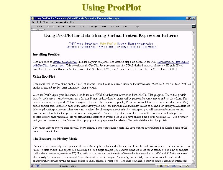 Using Prot. Plot 