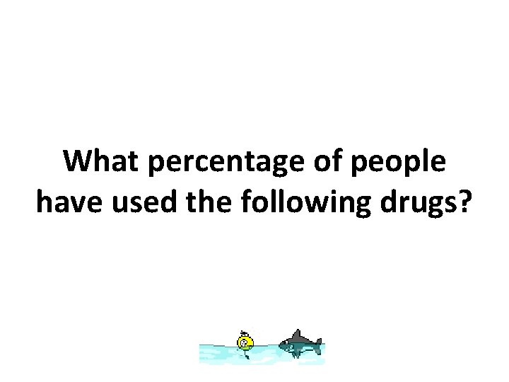 What percentage of people have used the following drugs? 